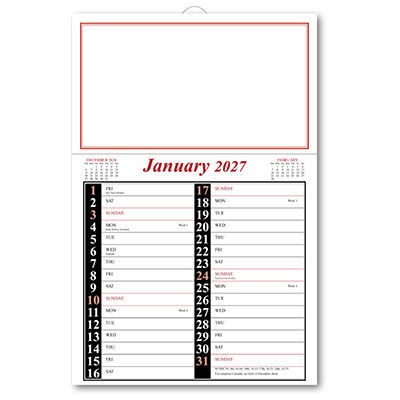 Appointment Memo Calendar - Red and Black
