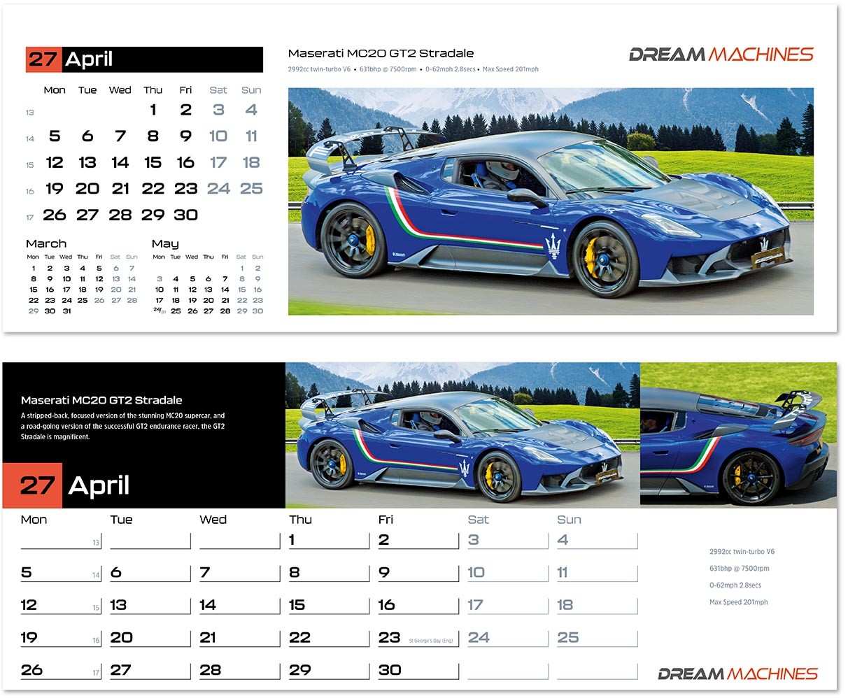 Dream Machines Note Station Desk Calendar