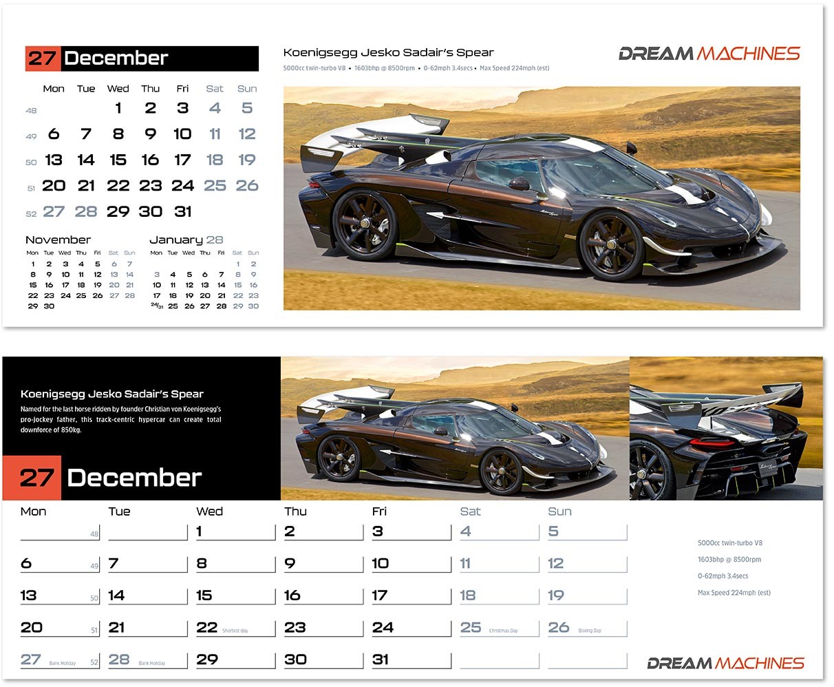 Dream Machines Note Station Desk Calendar