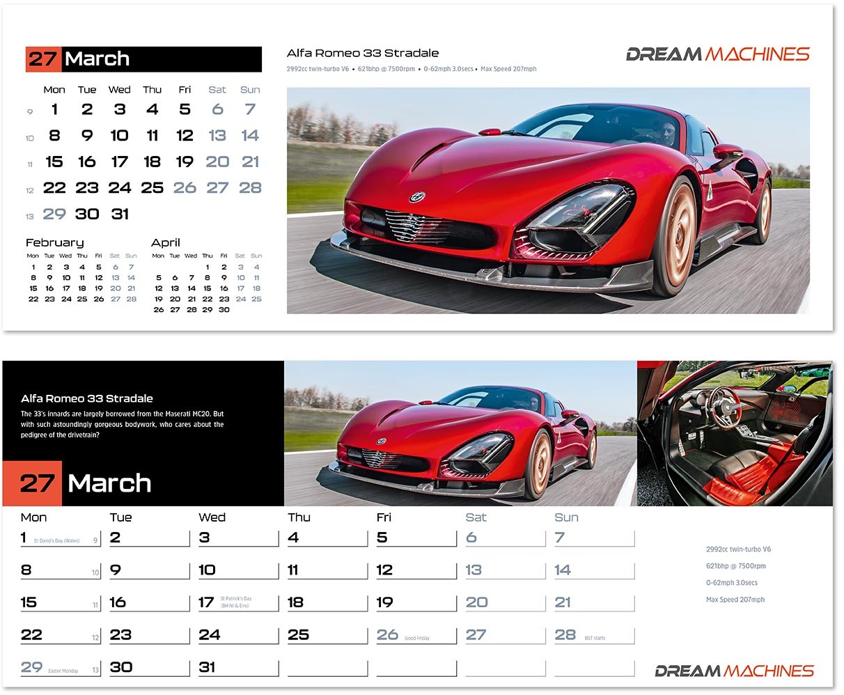 Dream Machines Note Station Desk Calendar