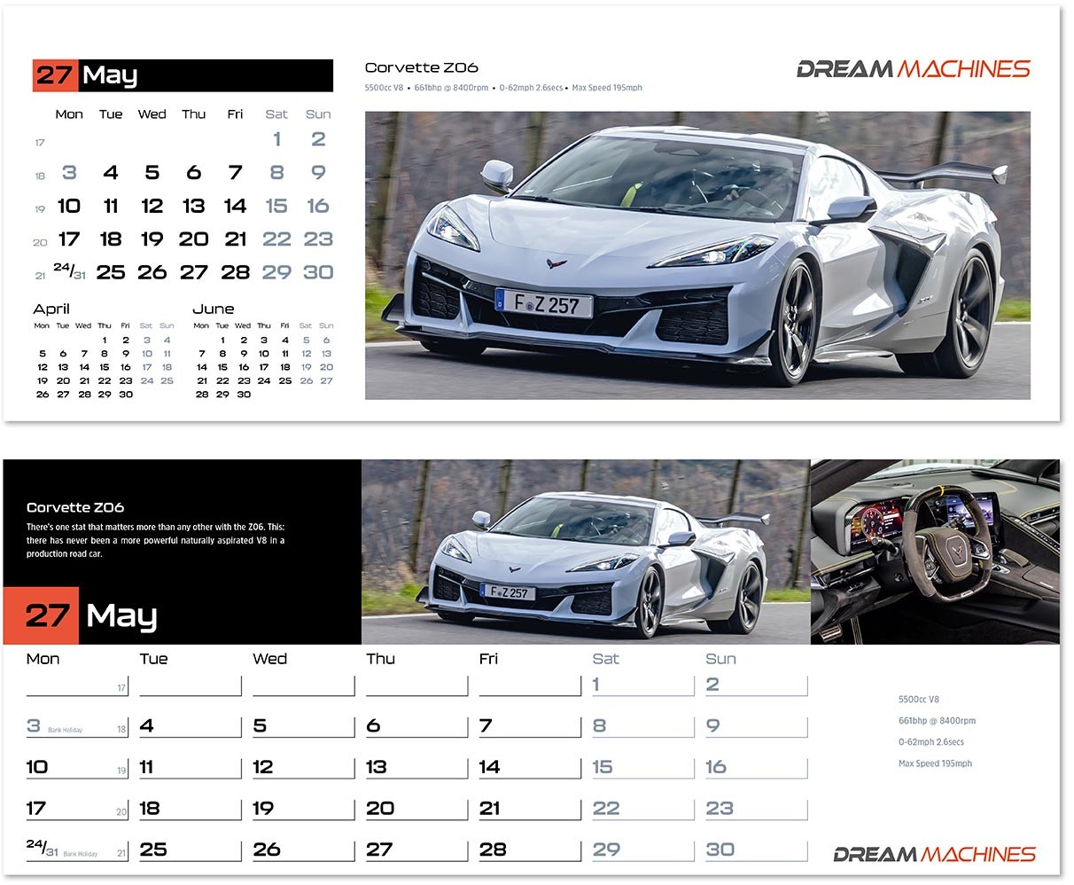 Dream Machines Note Station Desk Calendar