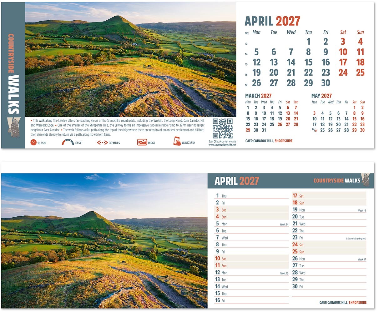 Countryside Walks Desk Calendar