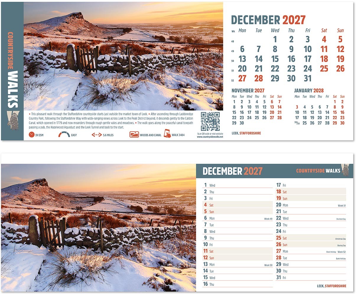 Countryside Walks Desk Calendar