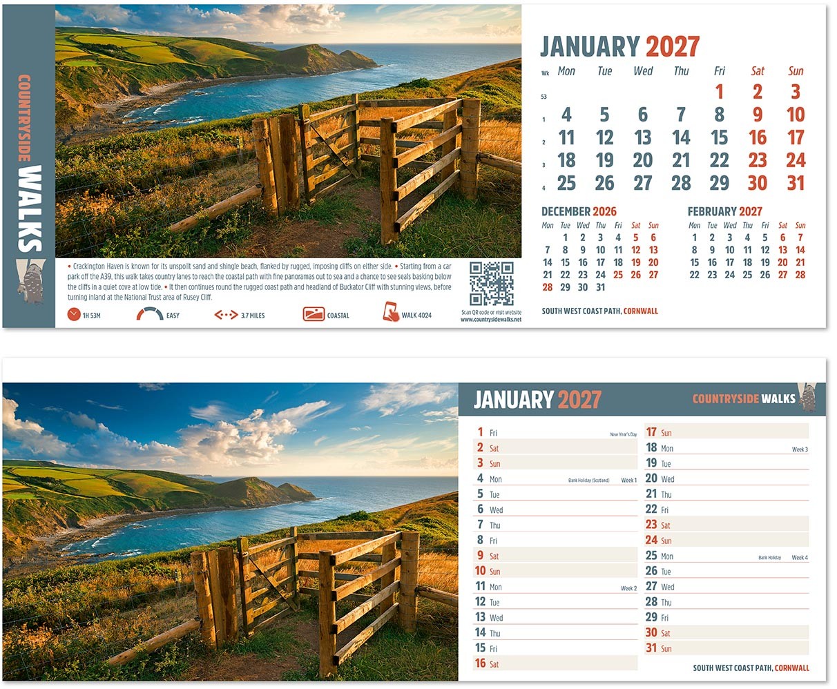 Countryside Walks Desk Calendar