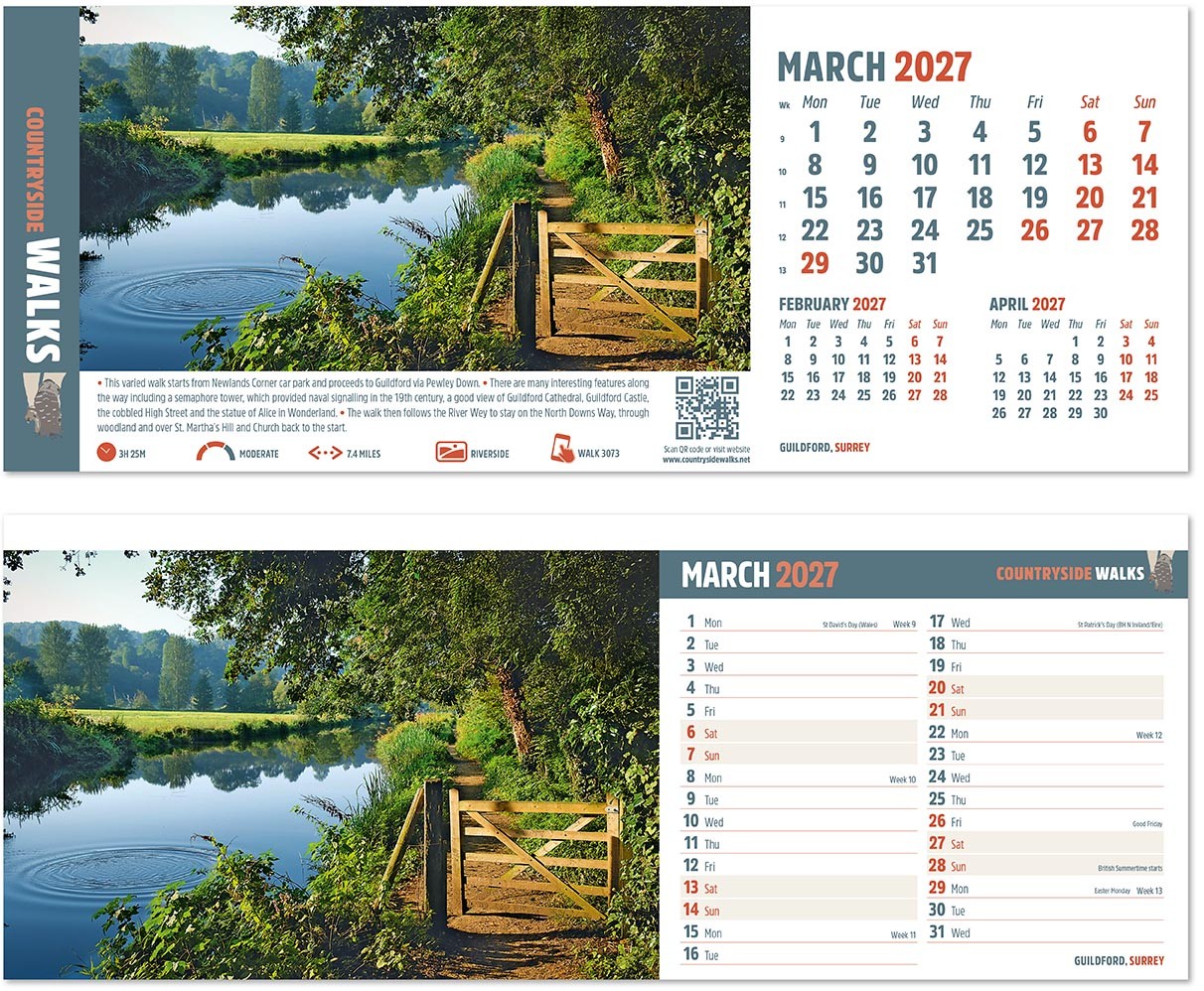 Countryside Walks Desk Calendar
