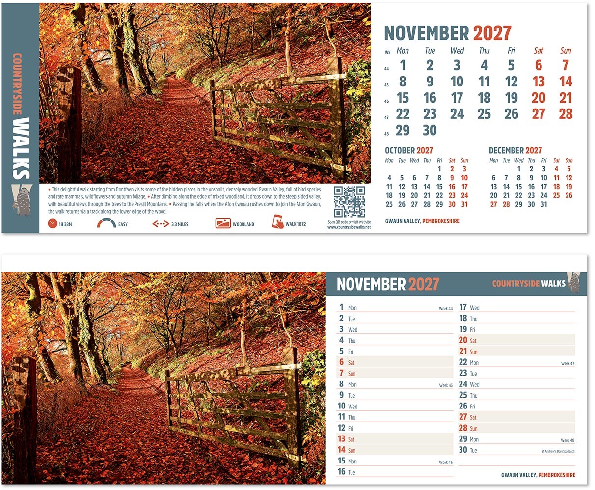 Countryside Walks Desk Calendar