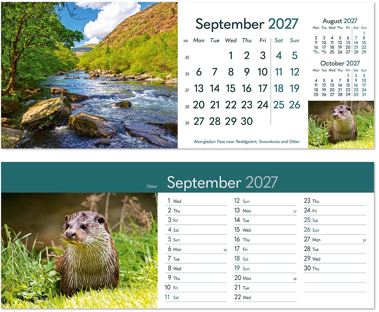 Rural Britain Premium Lined Easel Desk Calendar