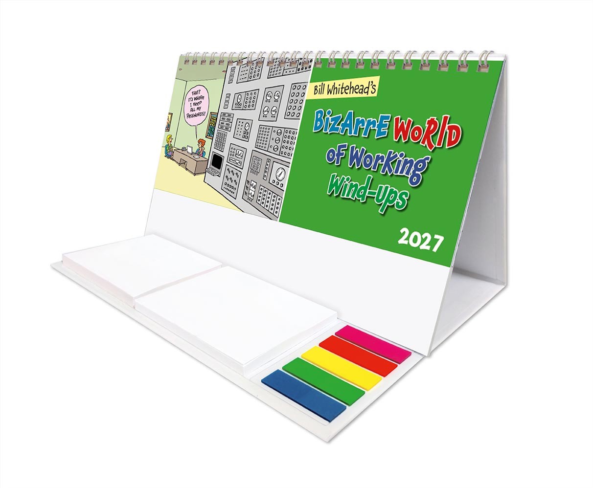 Bizarre World of Working Wind-Ups Note Station Desk Calendar