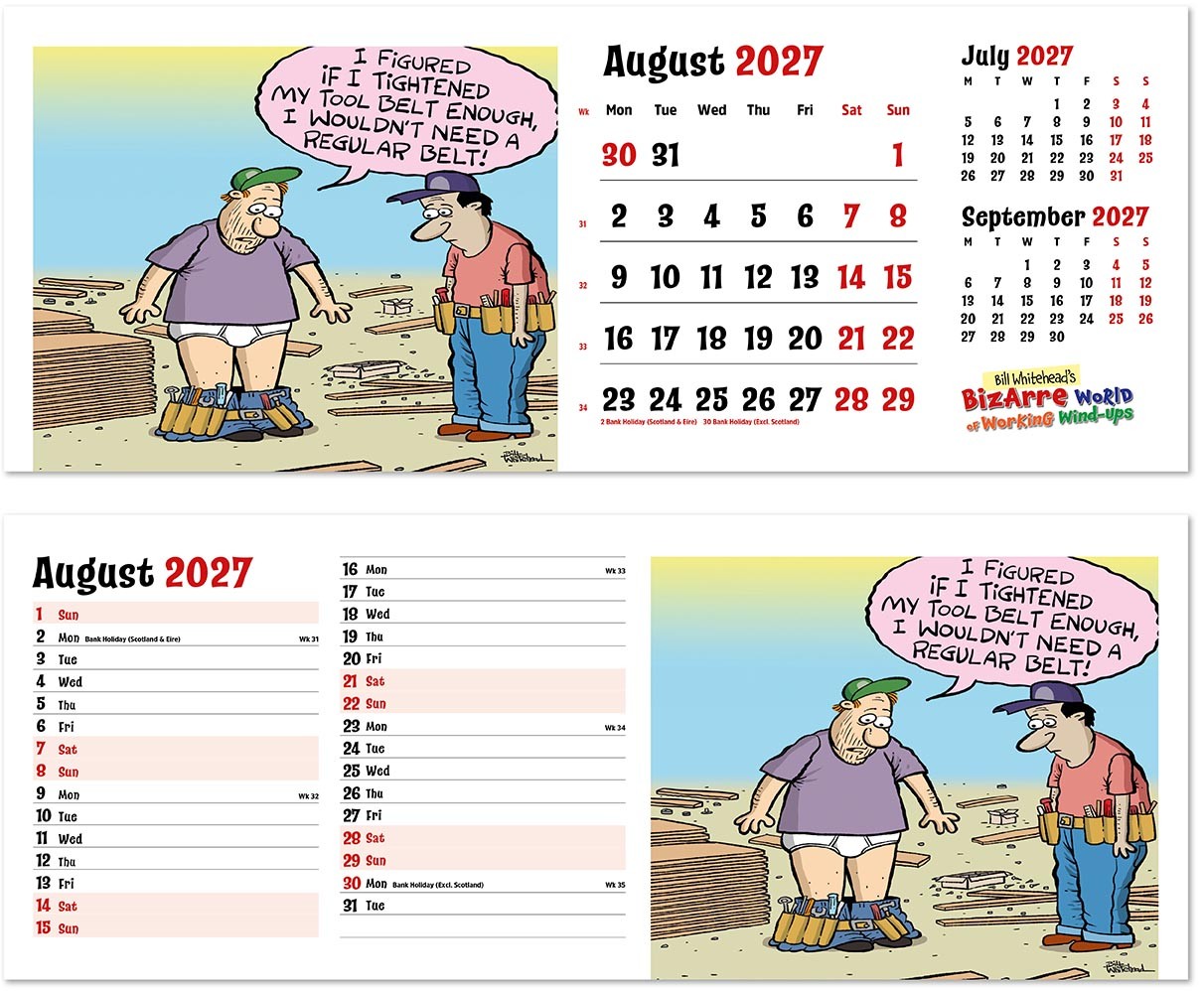 Bizarre World of Working Wind-Ups Note Station Desk Calendar