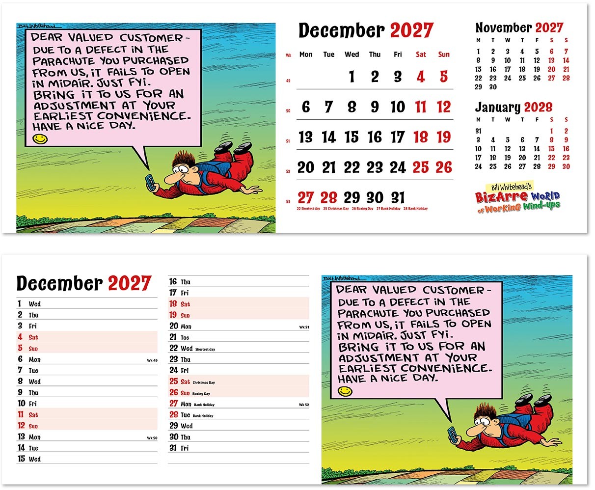 Bizarre World of Working Wind-Ups Note Station Desk Calendar