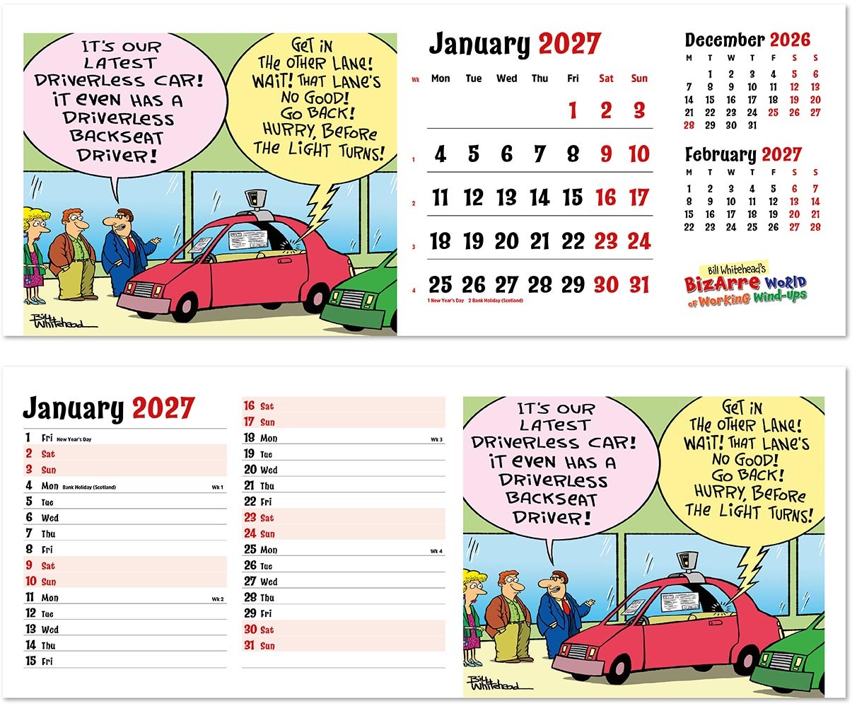 Bizarre World of Working Wind-Ups Note Station Desk Calendar