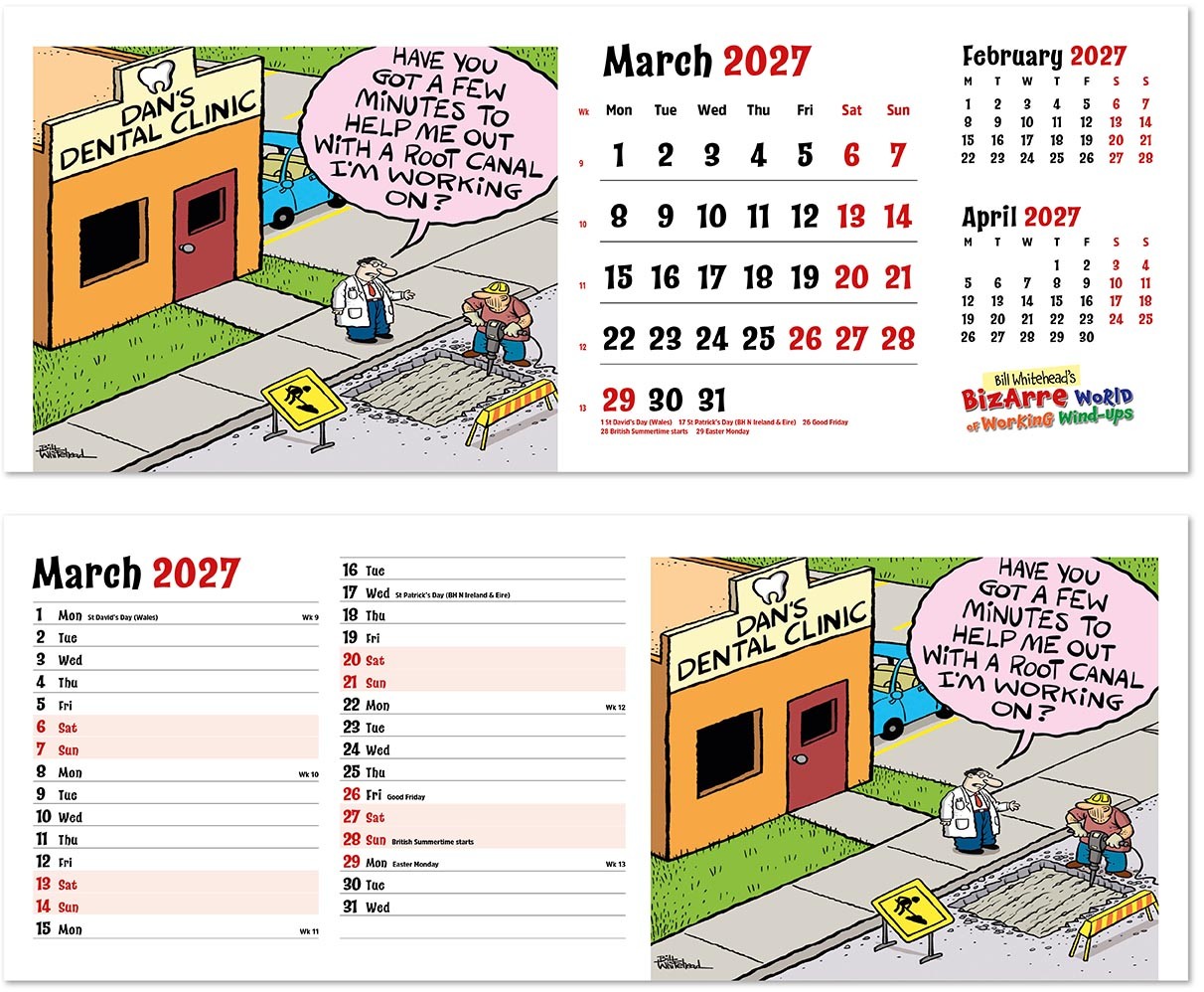 Bizarre World of Working Wind-Ups Note Station Desk Calendar