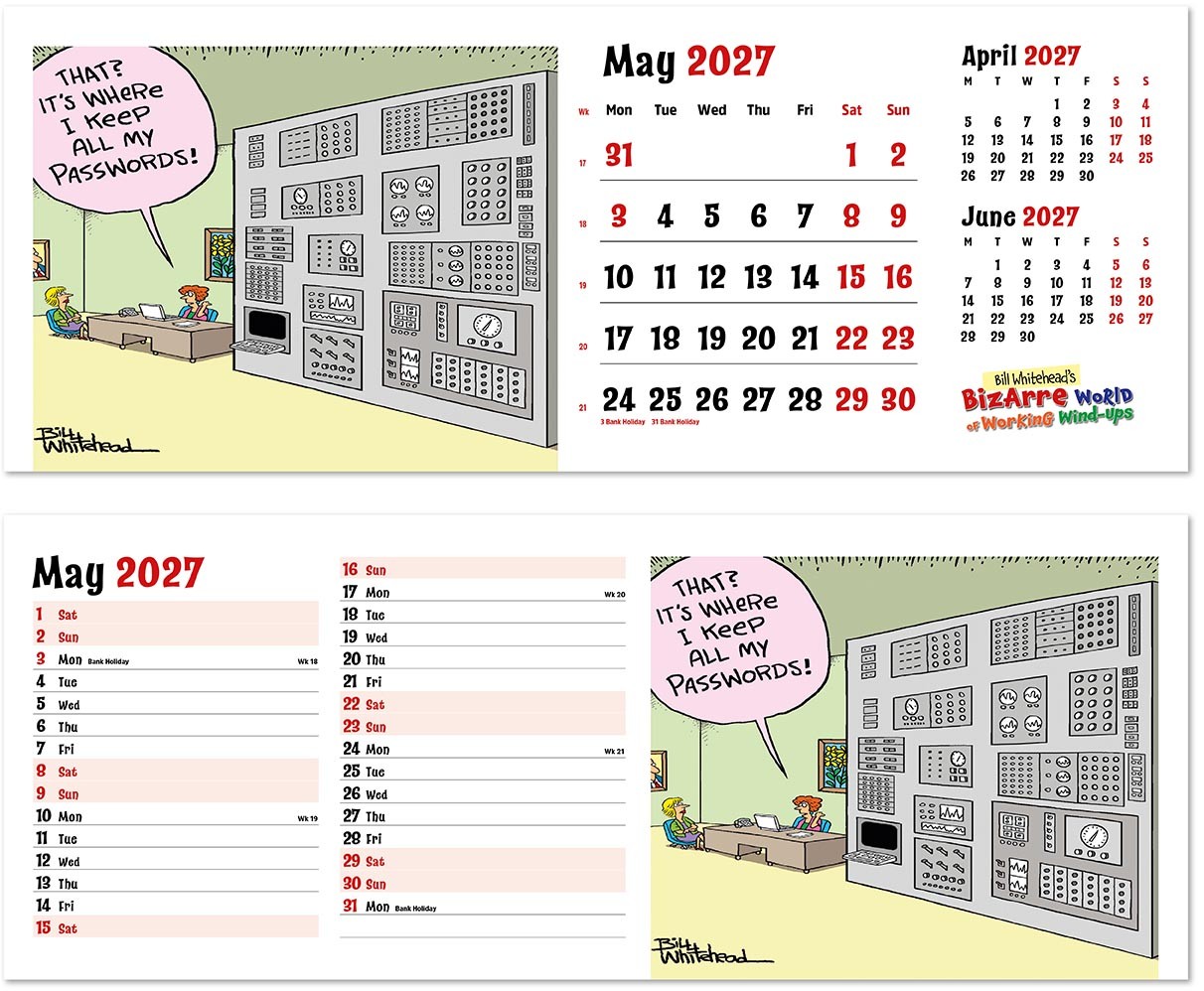 Bizarre World of Working Wind-Ups Note Station Desk Calendar