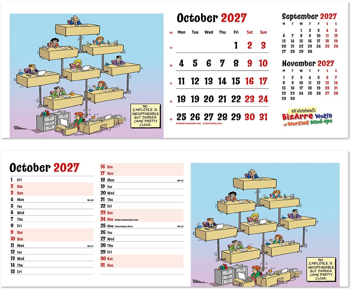 Bizarre World of Working Wind-Ups Note Station Desk Calendar