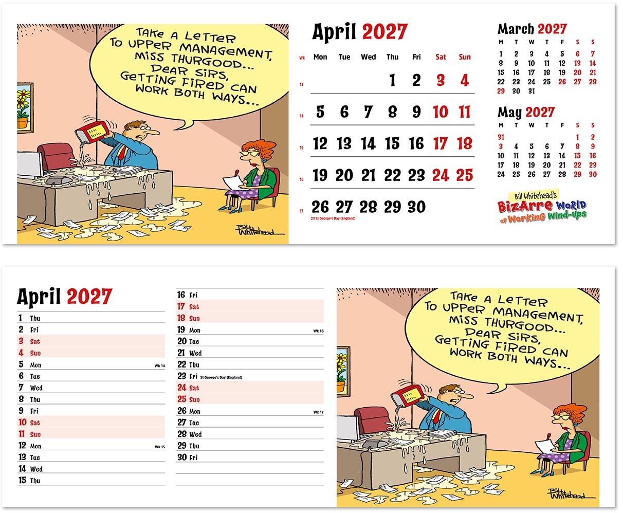 Bizarre World of Working Wind-Ups Task Station Desk Calendar