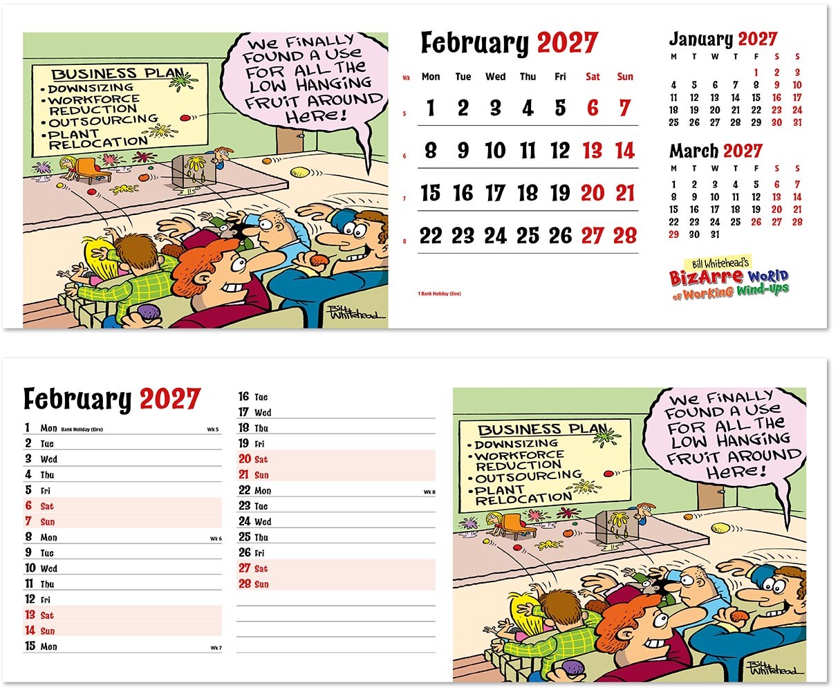 Bizarre World of Working Wind-Ups Task Station Desk Calendar