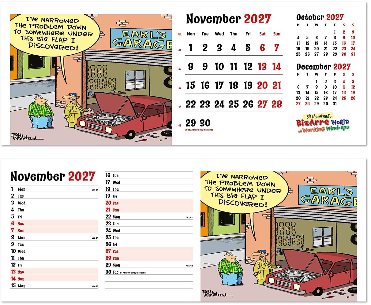 Bizarre World of Working Wind-Ups Task Station Desk Calendar