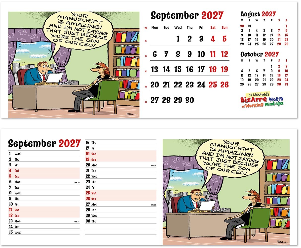 Bizarre World of Working Wind-Ups Task Station Desk Calendar
