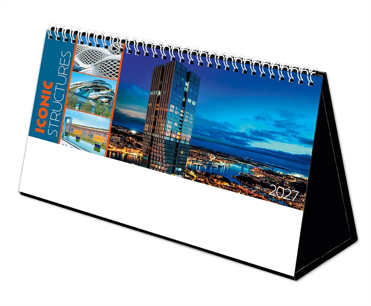 Iconic Structures Premium Lined Easel Desk Calendar