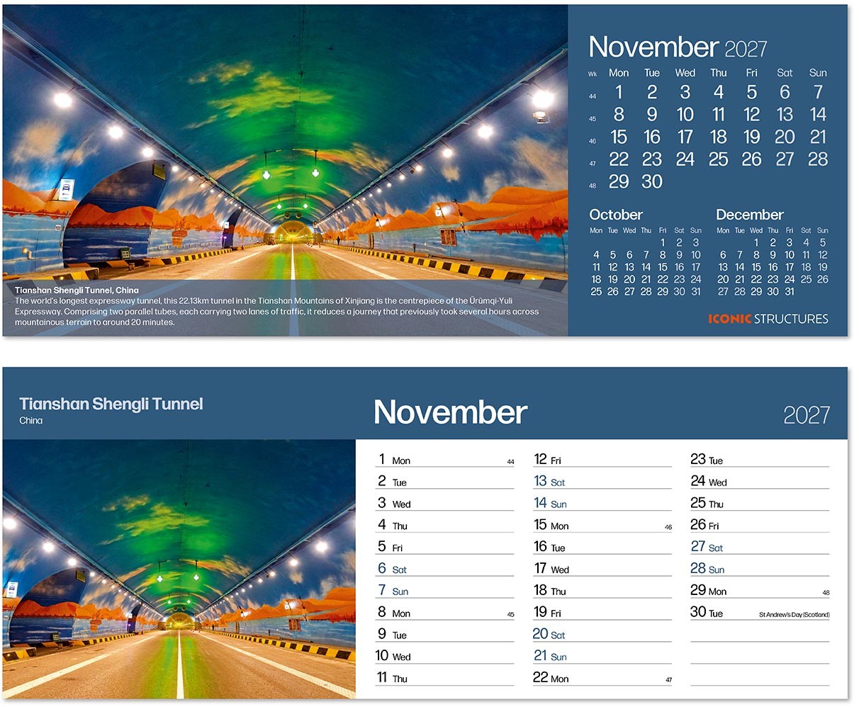 Iconic Structures Premium Lined Easel Desk Calendar