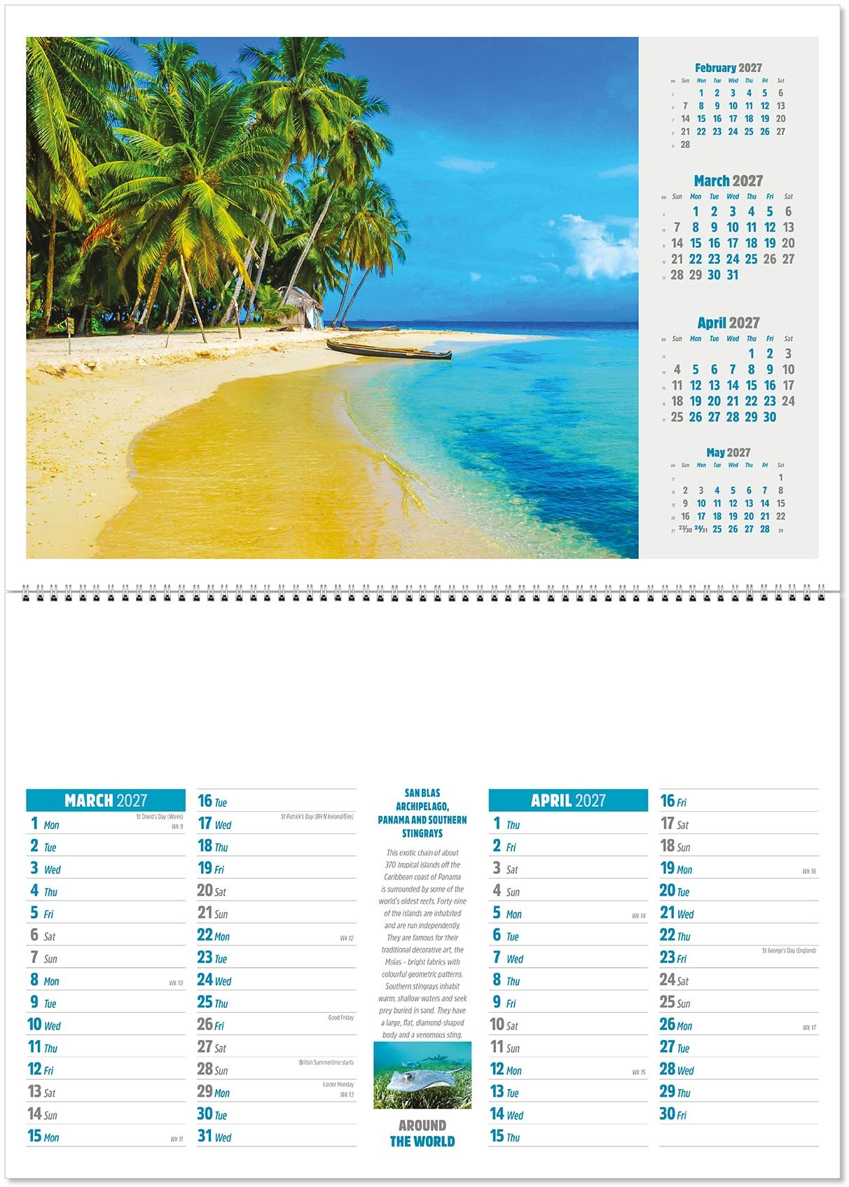 Around the World Postage Saver Calendar