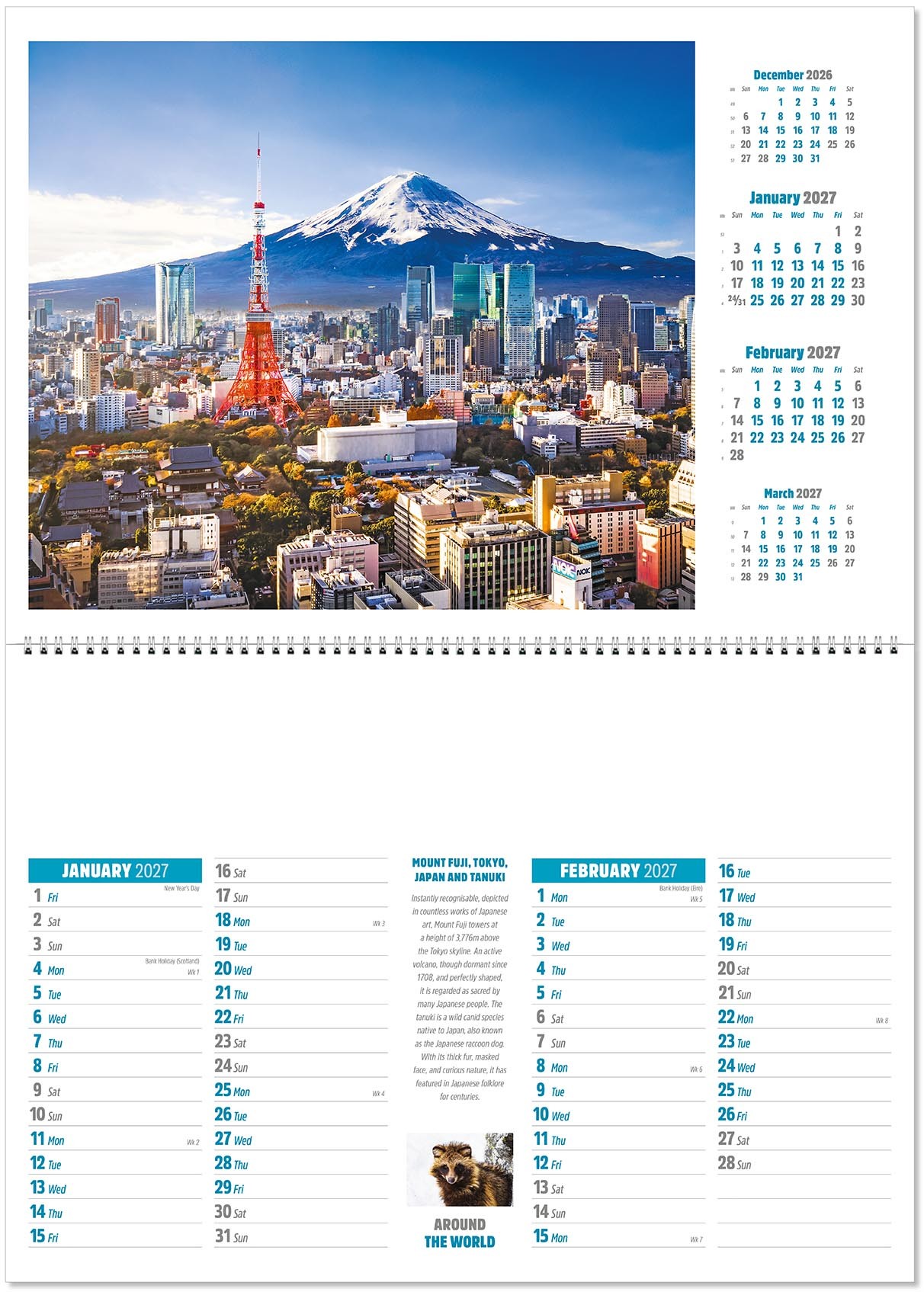 Around the World Postage Saver Calendar