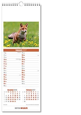 Slimline British Wildlife Calendar