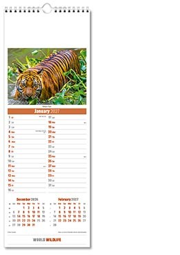 Slimline World Wildlife Calendar