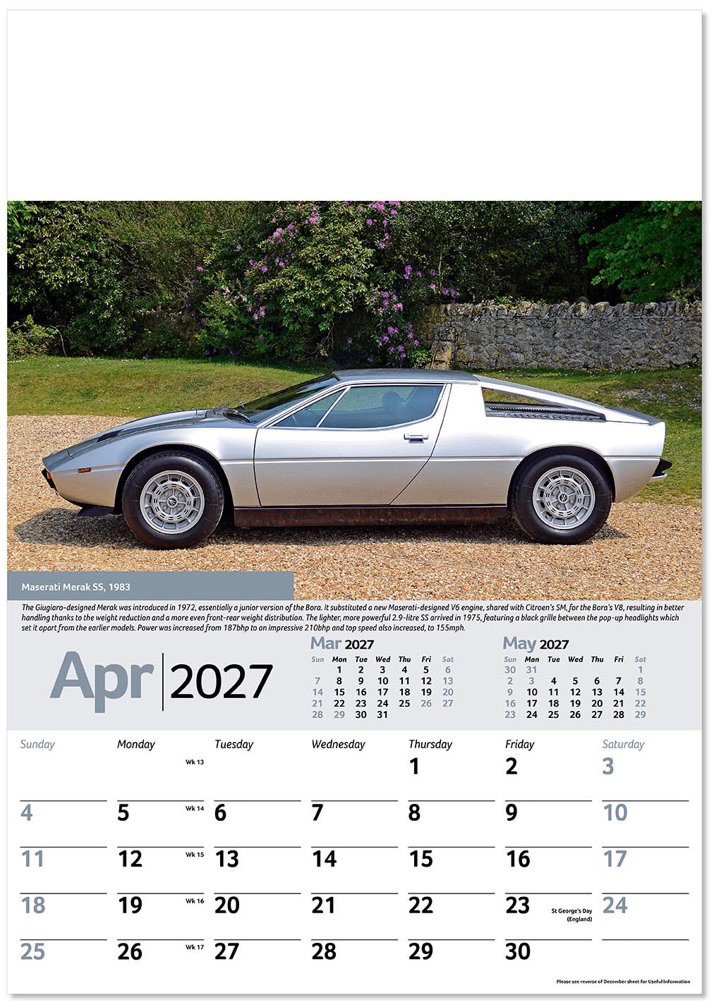 Collectors Cars Calendar