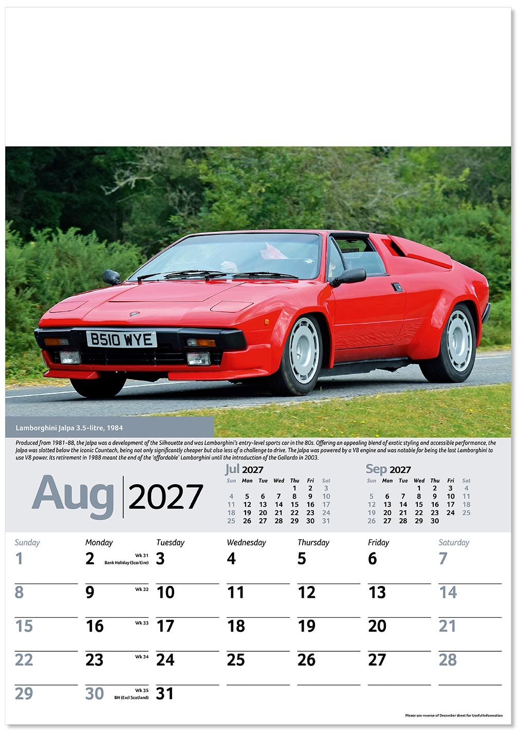Collectors Cars Calendar