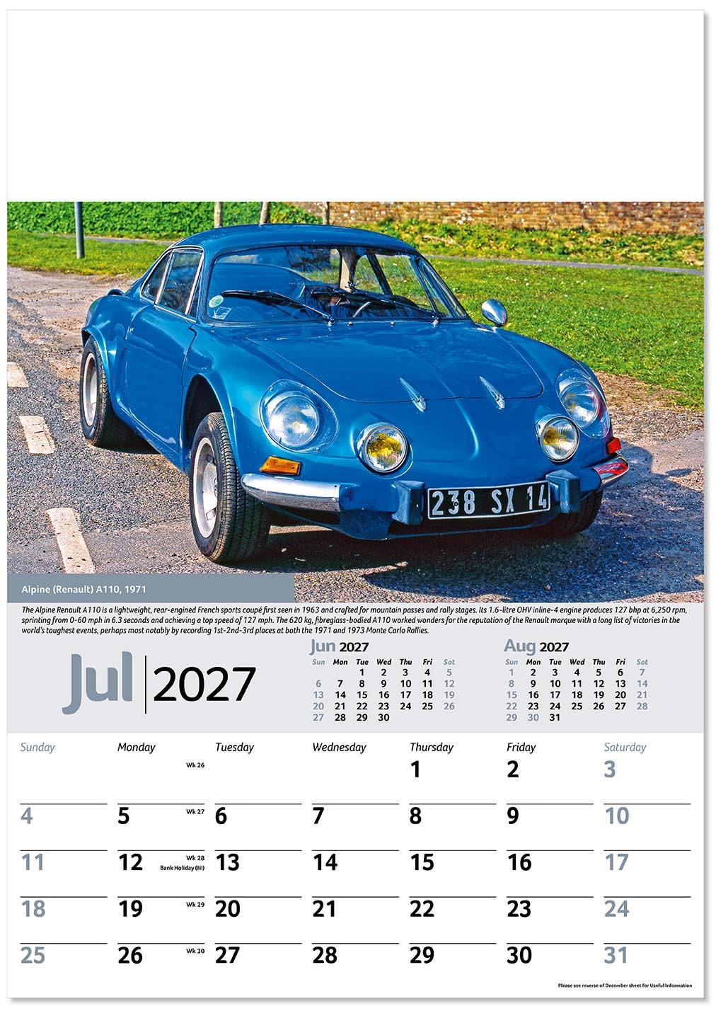 Collectors Cars Calendar