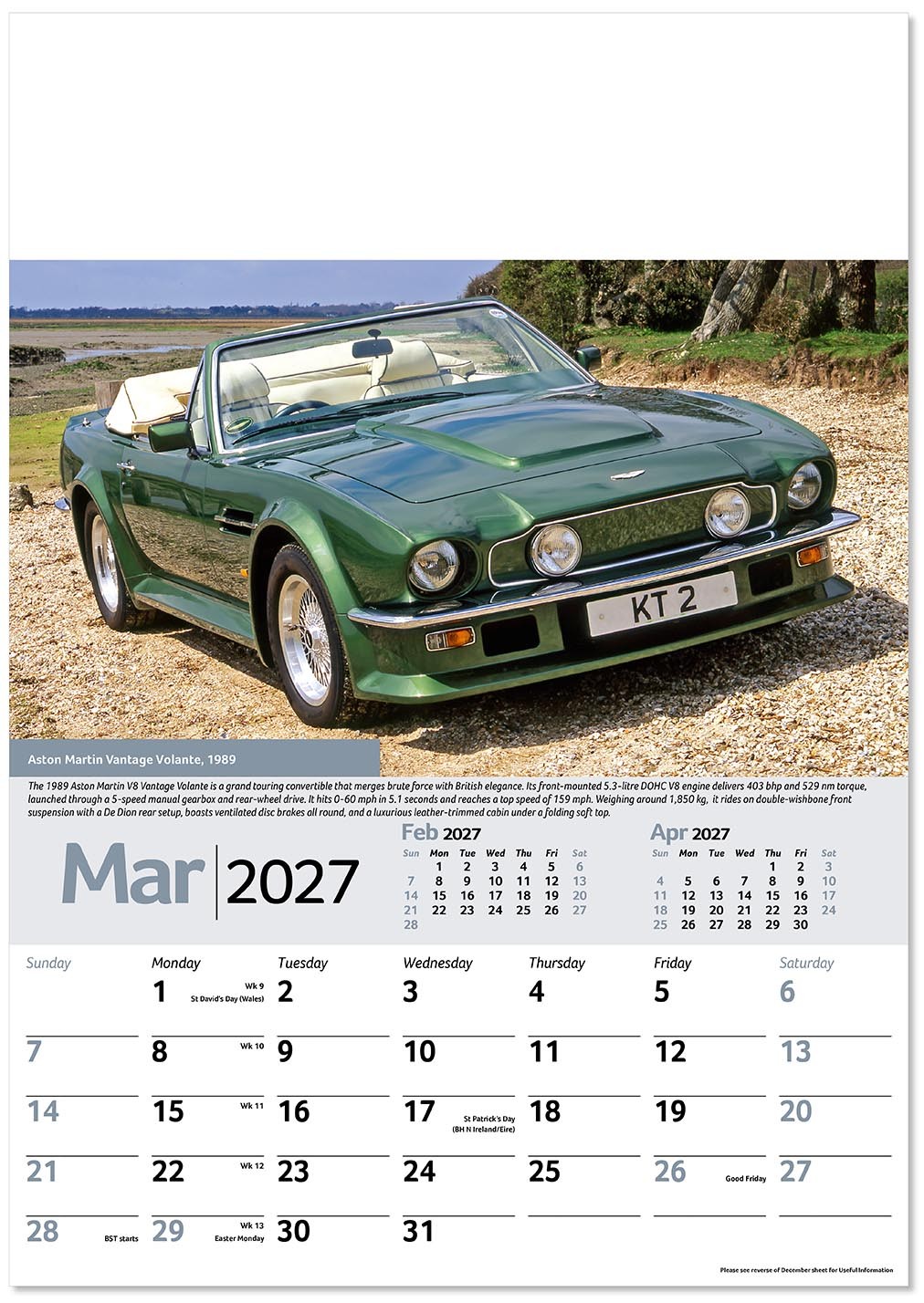 Collectors Cars Calendar