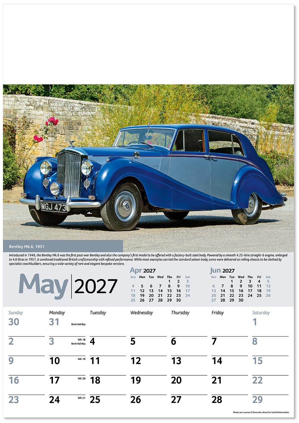 Collectors Cars Calendar